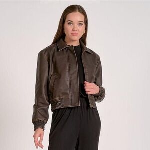 Elan Dark Brown Bomber Jacket